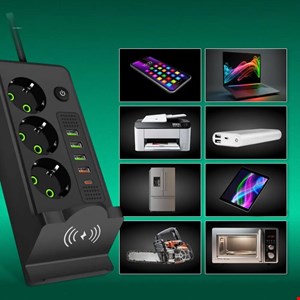 سه راهی USB دار و شارژر وایرلس